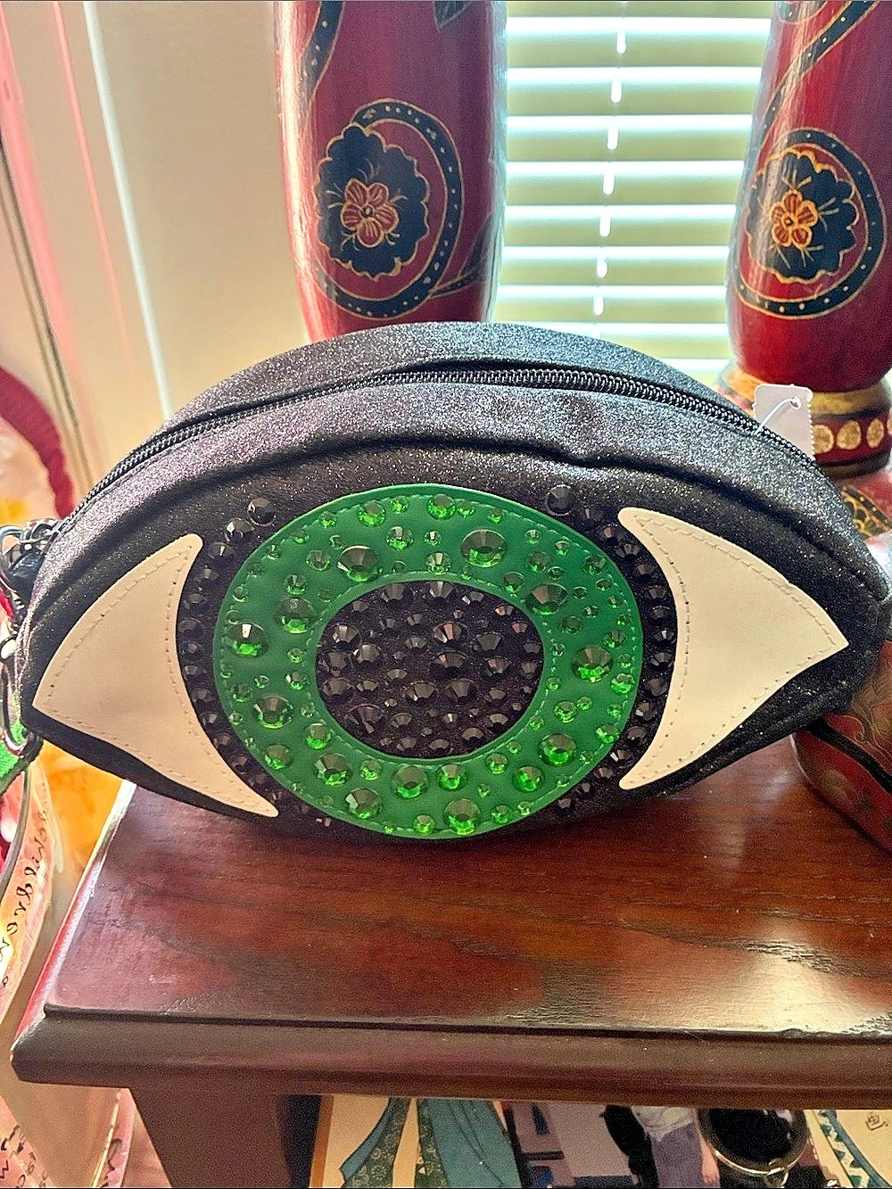 Bath & Body Works Halloween Evil Eye Cosmetic Bag Black & Green